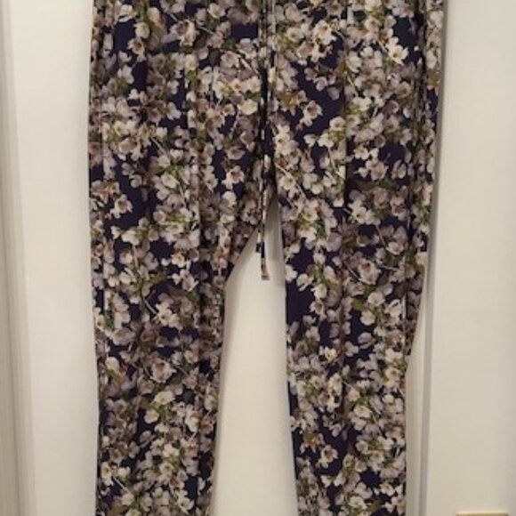 Ladies Raffaello Rossi  navy print pants - Picture 1 of 3